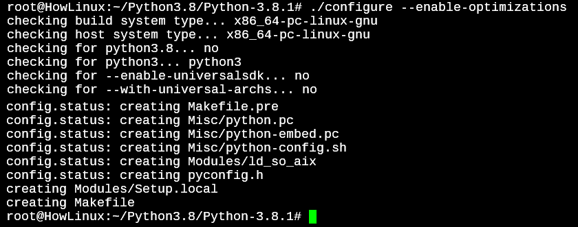 Configure Python3.8 Source
