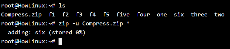 Zip Update File Option