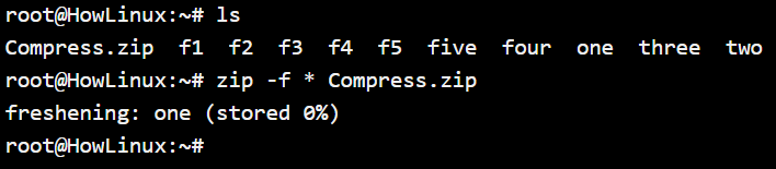 Zip File Freshening F Option