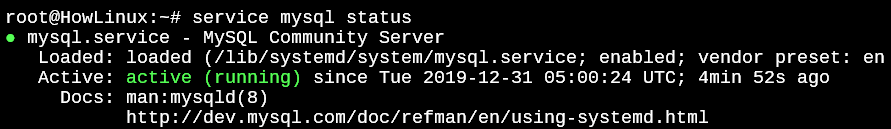 Mysql Service Status