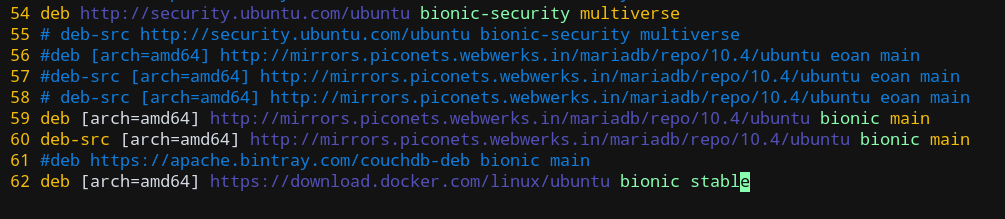 Docker Ubuntu Add Source List