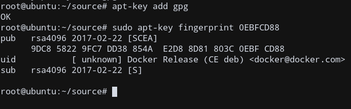 Docker Ubuntu Check Fingerprint