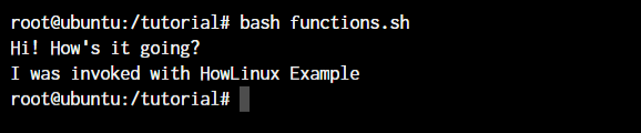 functions in shell scripts