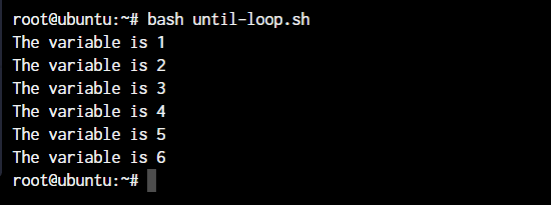 Until Loop in shell scripts