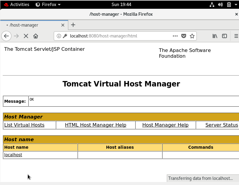 Virtual Host Manager