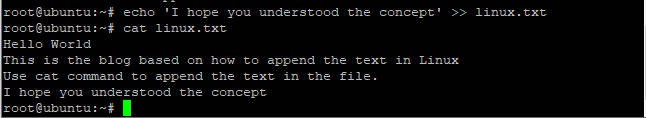 Append Text Using Echo Command Step 3