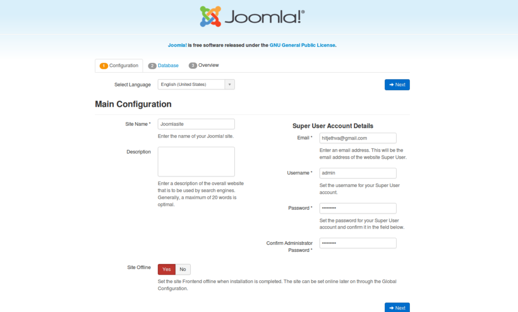Joomla Interface 1