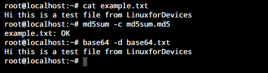 Verifying Hashes With Md5sum Base64