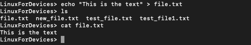 Echo Command to create a file in Linux