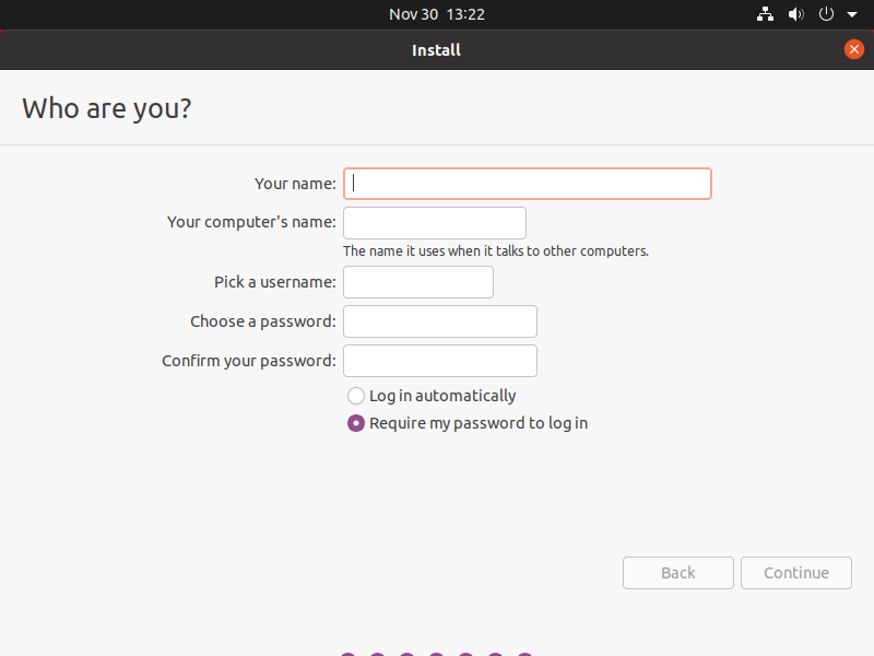 Username And Password For Ubuntu