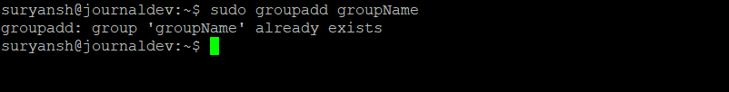 Error Creating A Linux Group