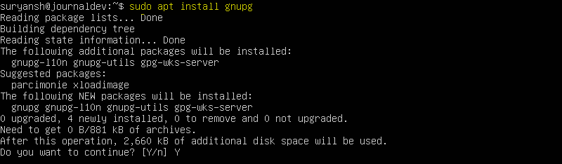 Installing GnuPG