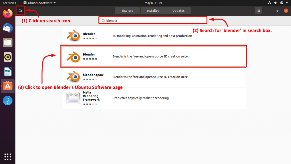 Search For Blender In Ubuntu Software 2