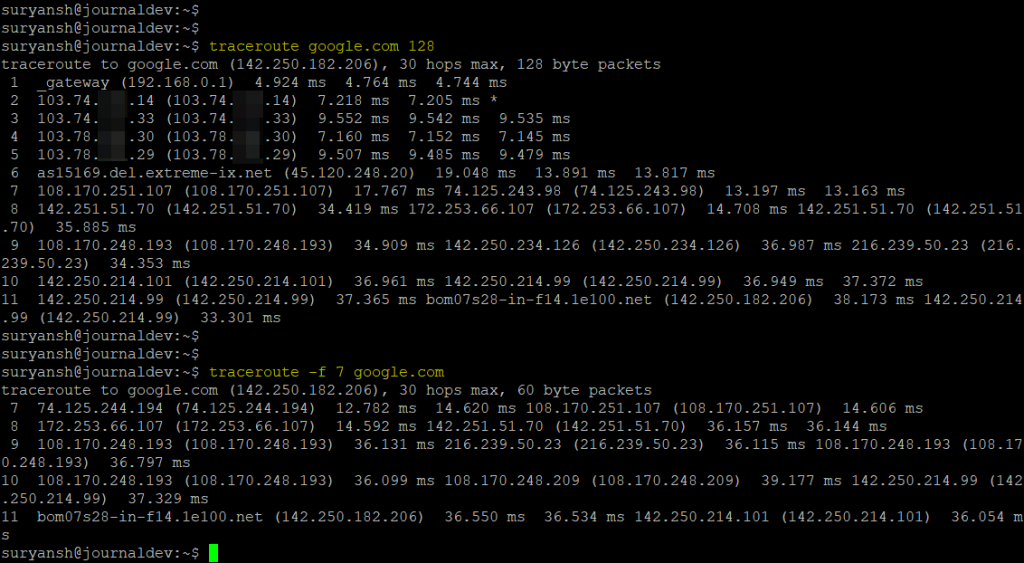 TTL To Start With In Traceroute Command