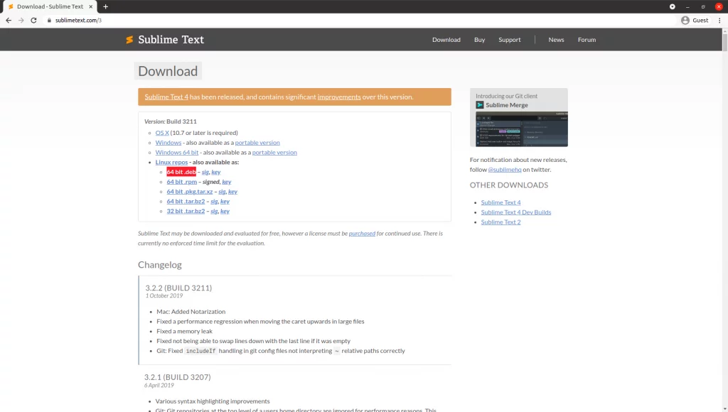 Sublime Text Debian Package Download