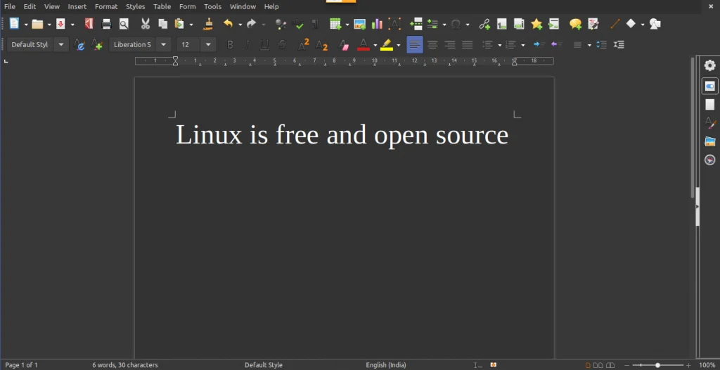 LibreOffice Writer Dark Mode