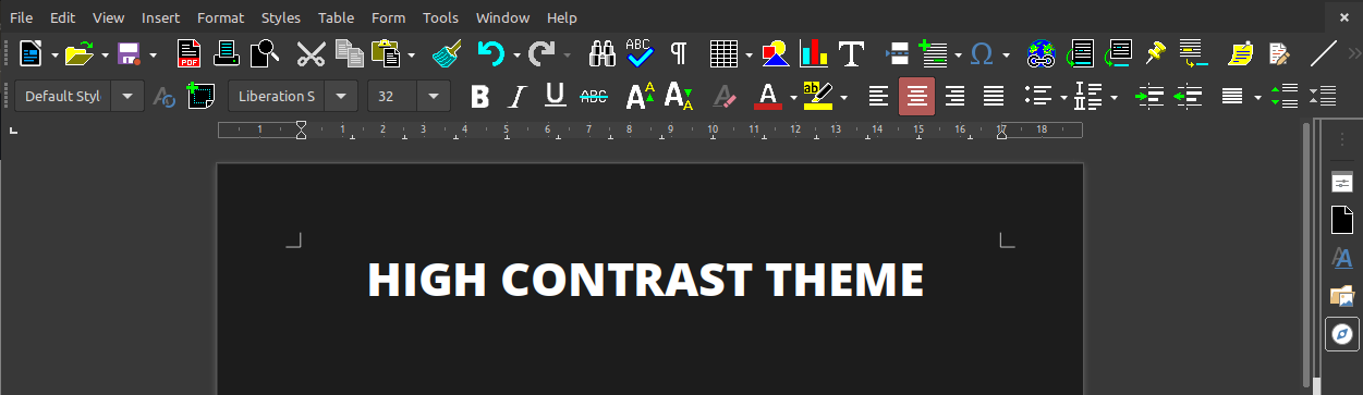 does libreoffice have a dark themes