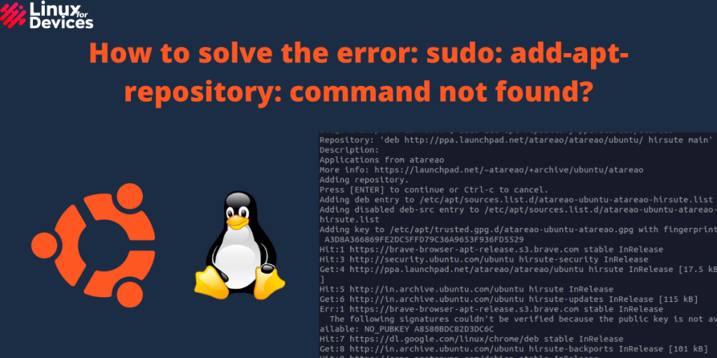 How To Solve The Error Sudo Add Apt Repository Command Not Found