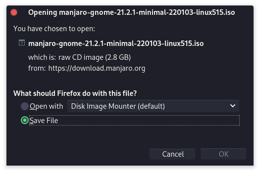 Download Manjaro GNOME Minimal Edition