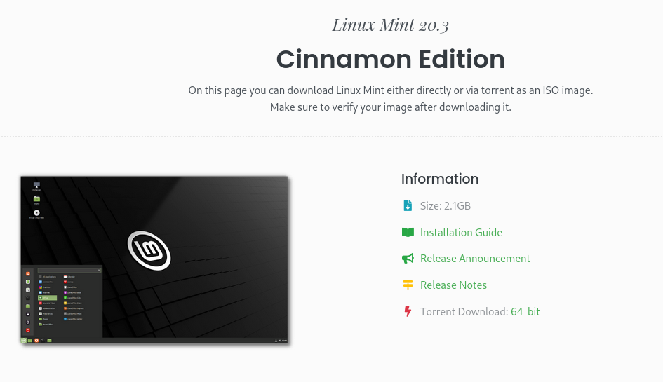 Download Linux Mint Cinnamon