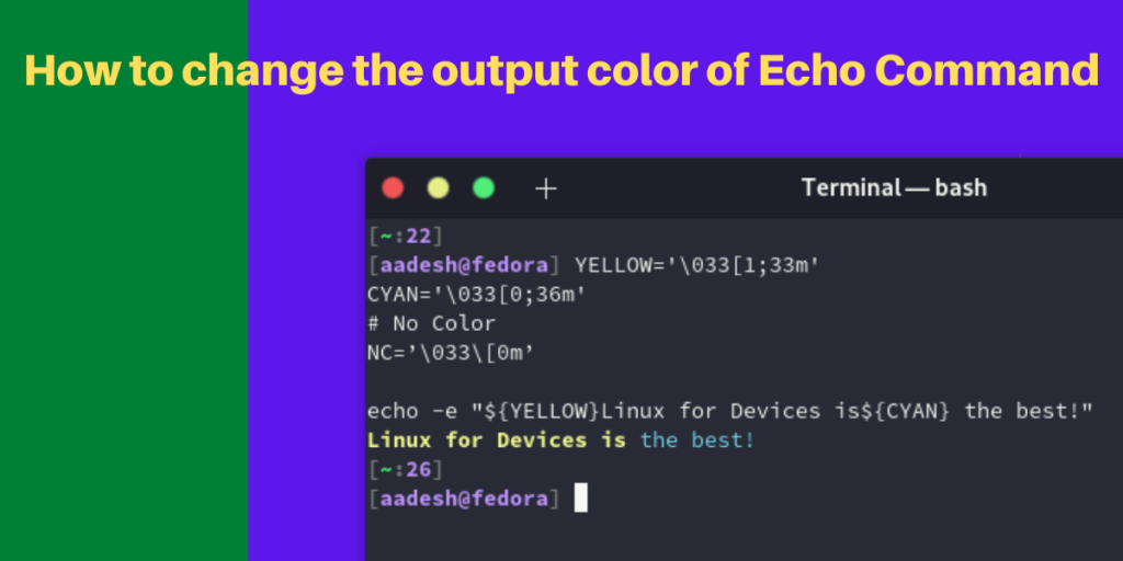 How To Change The Output Color Of Echo Command
