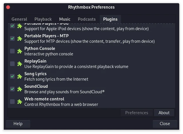 Rhythmbox Plugins