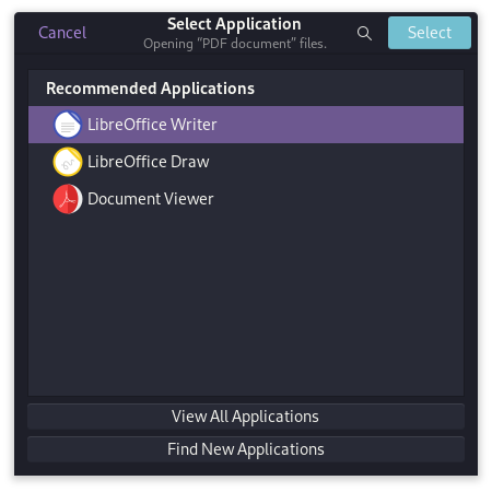 Select View All Applications From The Dialog Box
