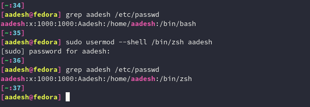 Changing Shell To Zsh With Usermod