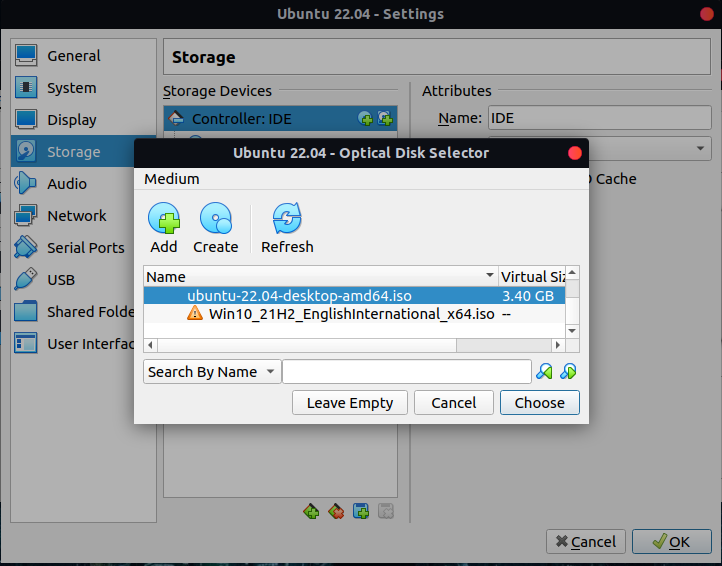 Under Storage Click On The Optical Disk To Create A New Boot Medium 