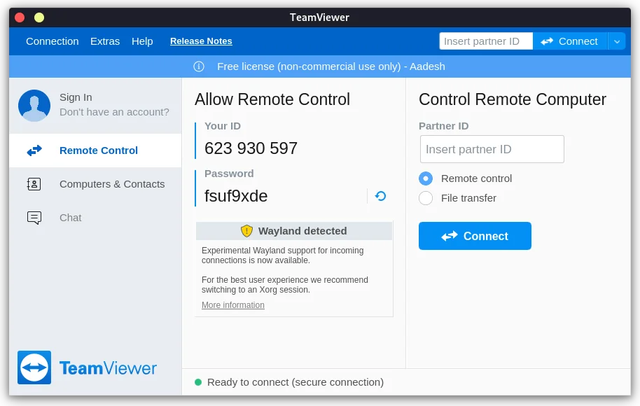 TeamViewer Interface