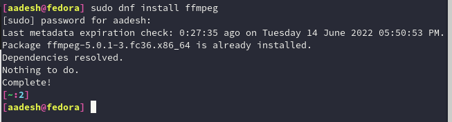 Ffmpeg Is Already Installed As A Dependency