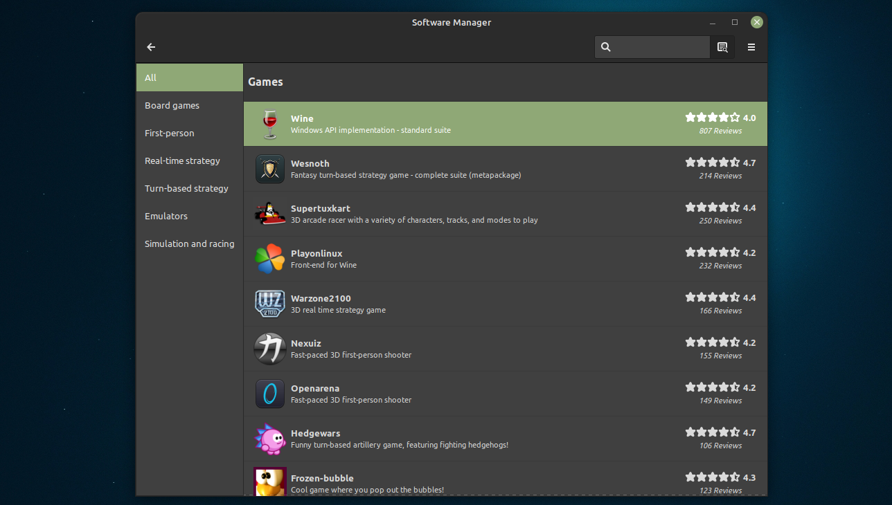Games On Linux Mint Software Manager