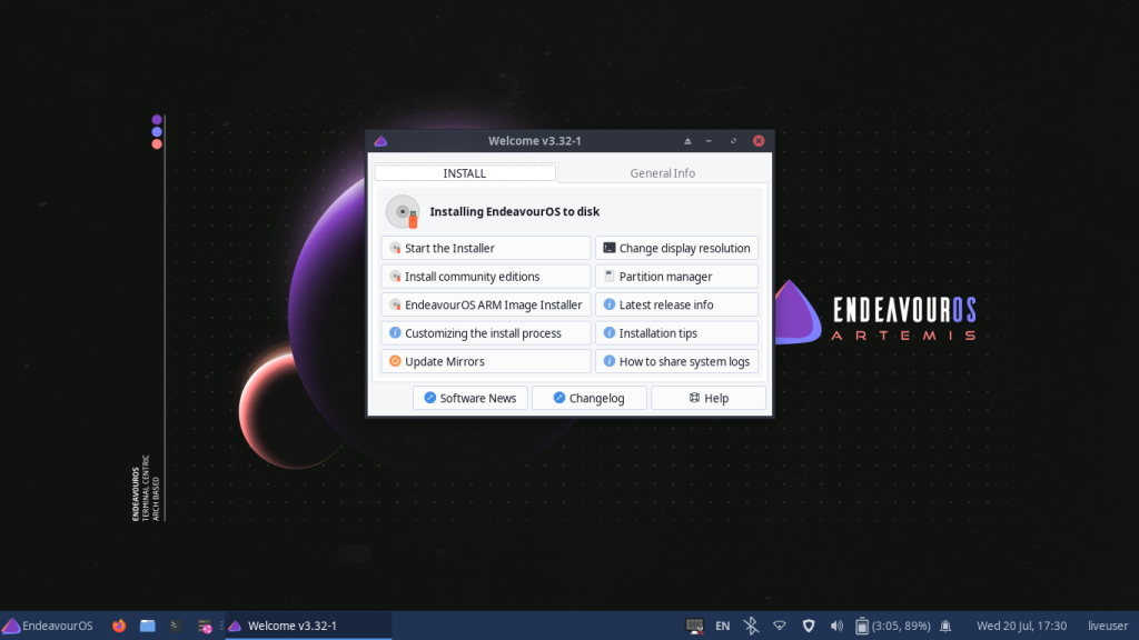 Live Demo Of Endeavour OS