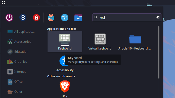 Search For Keyboard Settings