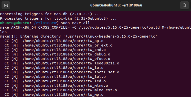 Ubuntu Compile Driver Files