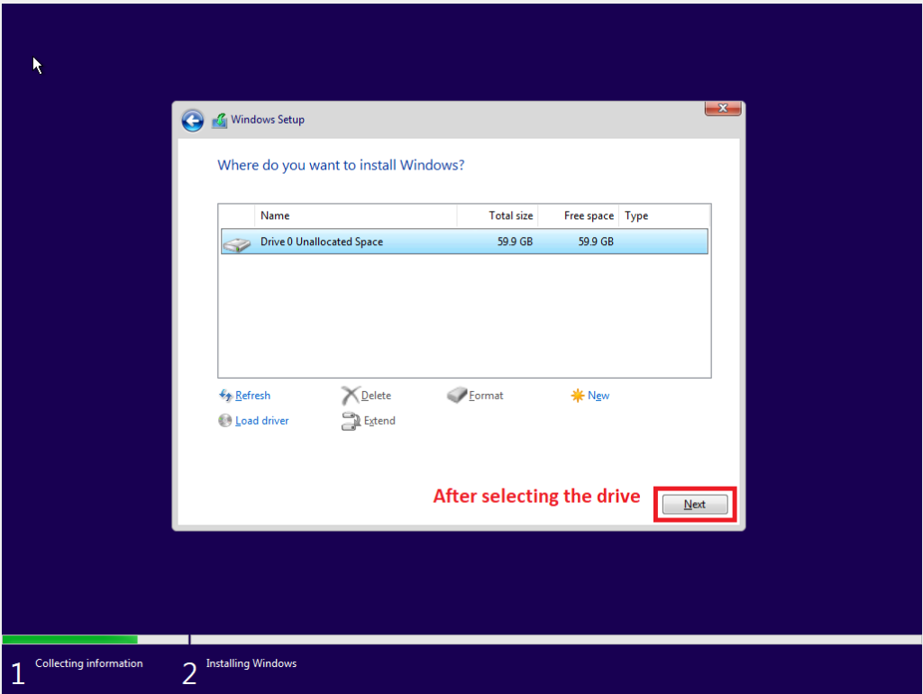 Windows 11 Installation Select Drive