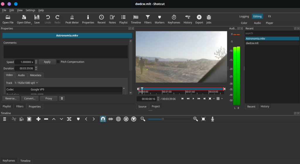 Shotcut Video Editor Interface