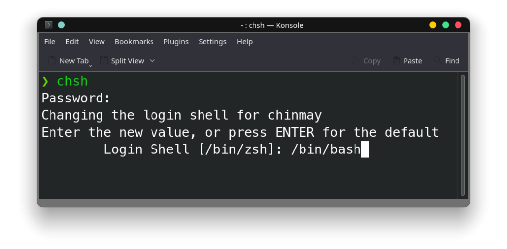 Change Shell Linux