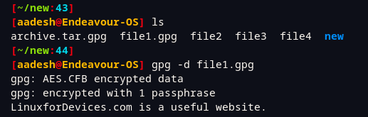 Decrypt A File Using The Gpg Command