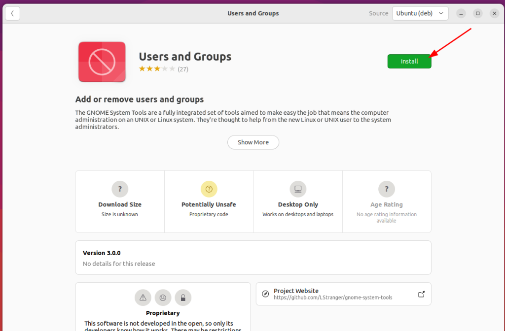 In The Users And Group Install Page