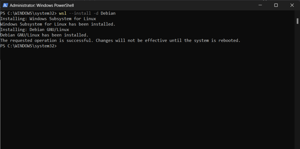 Installing Debian Using WSL2