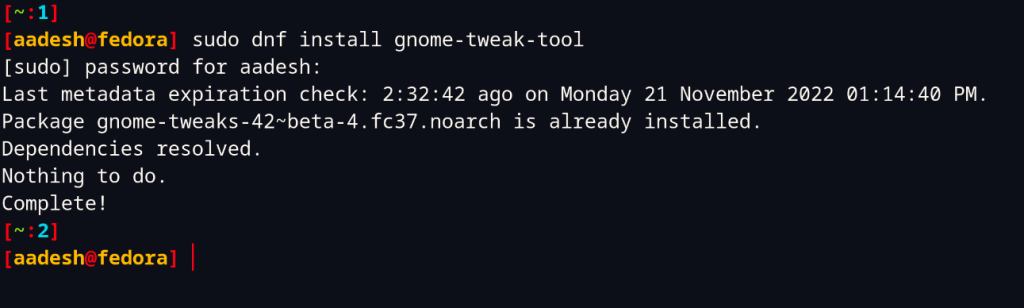Installing Gnome Tweaks On Fedora Linux