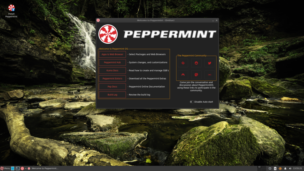 Live Environment Of The Peppermint OS