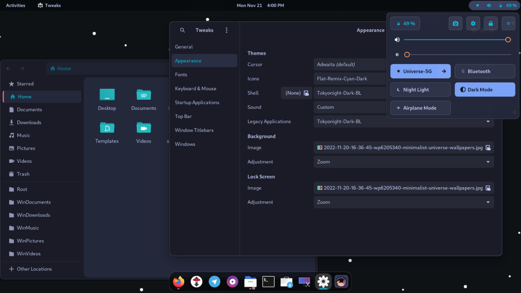 TokyoNight Theme On GTK4 Applications