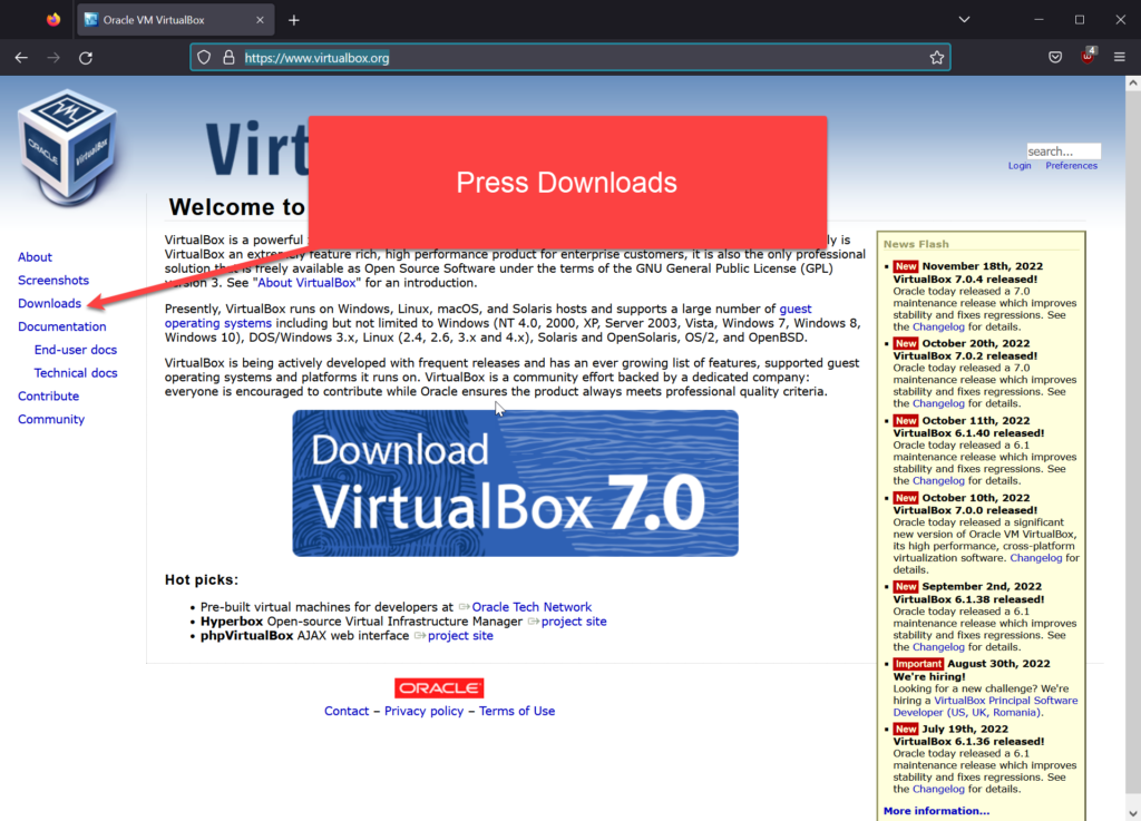 Virtualbox Site