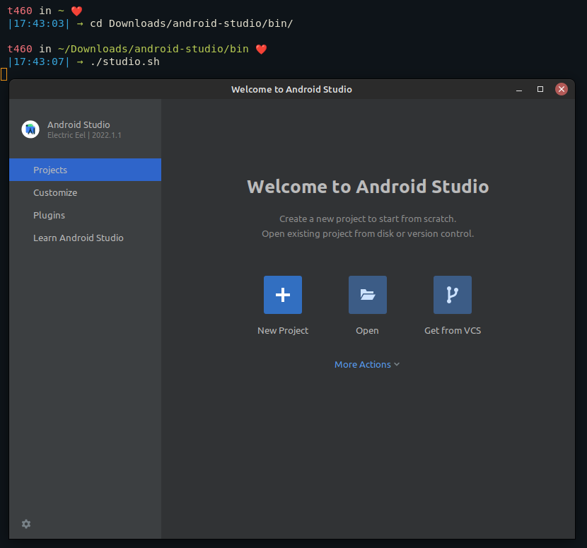 Starting Android Studio