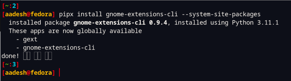 Installing GNOME Extensions CLI Using PipX