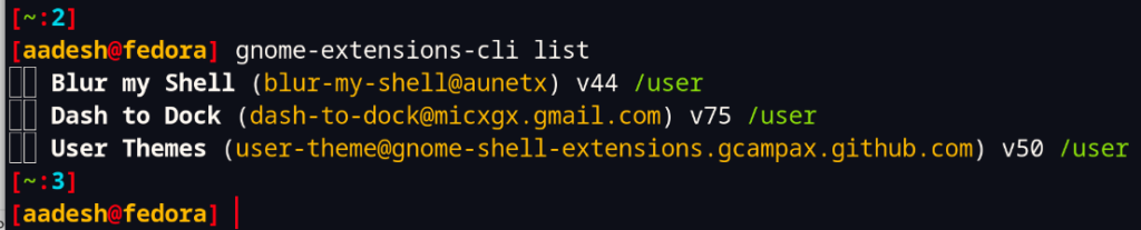 Listing The Installed Extensions