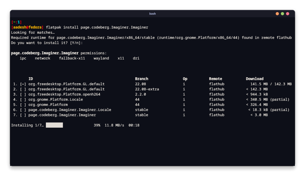 Installing Imaginer Using Flatpak Command