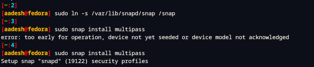 Installing Multipass On Fedora Using Snap